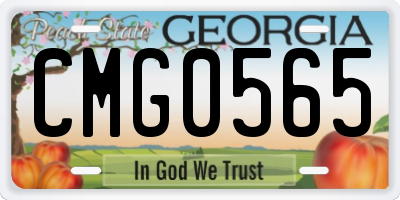 GA license plate CMG0565