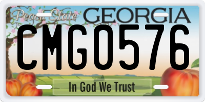 GA license plate CMG0576