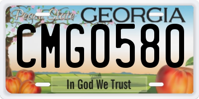 GA license plate CMG0580