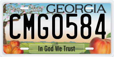 GA license plate CMG0584