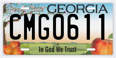 GA license plate CMG0611