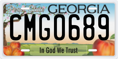 GA license plate CMG0689