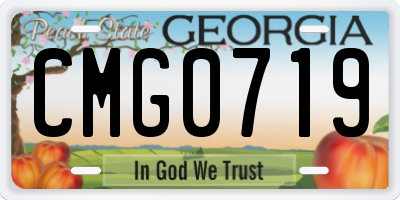 GA license plate CMG0719