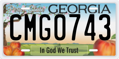 GA license plate CMG0743