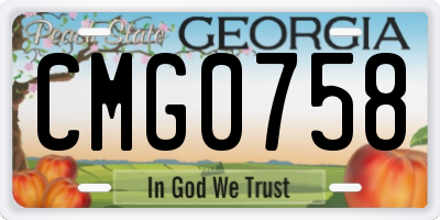 GA license plate CMG0758