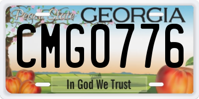 GA license plate CMG0776