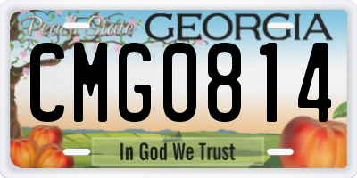 GA license plate CMG0814