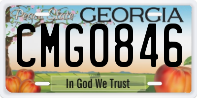 GA license plate CMG0846