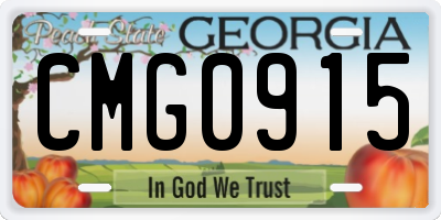 GA license plate CMG0915
