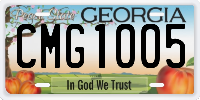 GA license plate CMG1005