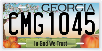 GA license plate CMG1045
