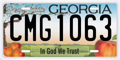 GA license plate CMG1063