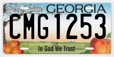 GA license plate CMG1253