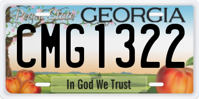GA license plate CMG1322