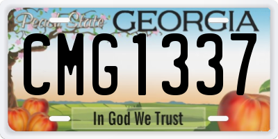 GA license plate CMG1337