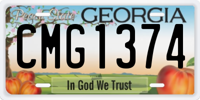 GA license plate CMG1374