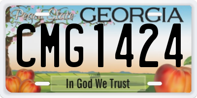 GA license plate CMG1424