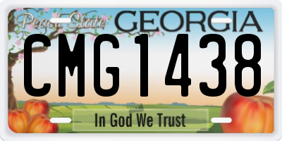 GA license plate CMG1438