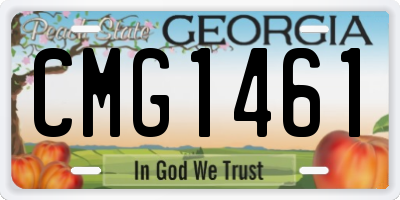 GA license plate CMG1461