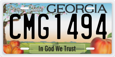 GA license plate CMG1494