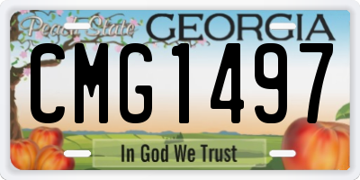 GA license plate CMG1497