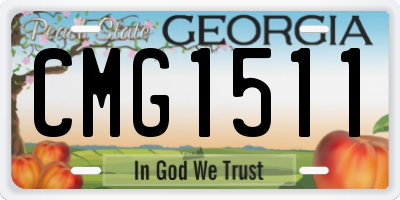 GA license plate CMG1511