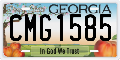 GA license plate CMG1585