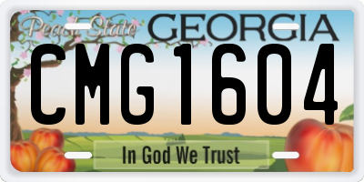 GA license plate CMG1604