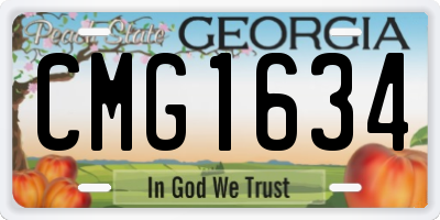 GA license plate CMG1634