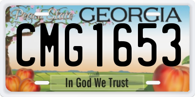 GA license plate CMG1653