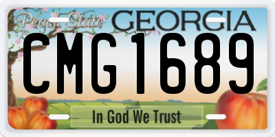 GA license plate CMG1689