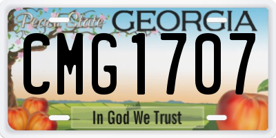 GA license plate CMG1707