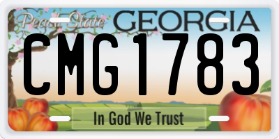 GA license plate CMG1783