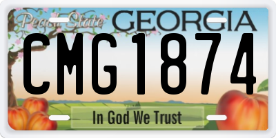 GA license plate CMG1874