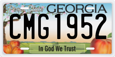 GA license plate CMG1952
