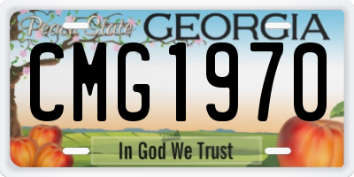 GA license plate CMG1970