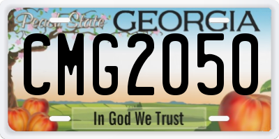 GA license plate CMG2050