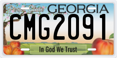 GA license plate CMG2091