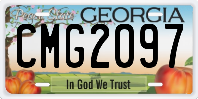 GA license plate CMG2097