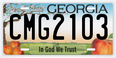GA license plate CMG2103
