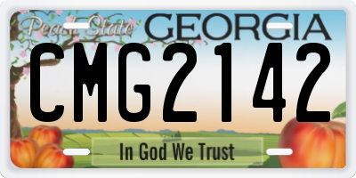 GA license plate CMG2142