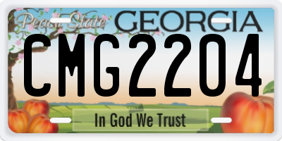 GA license plate CMG2204