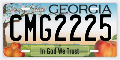 GA license plate CMG2225