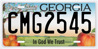 GA license plate CMG2545