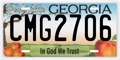 GA license plate CMG2706