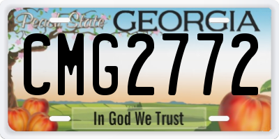GA license plate CMG2772