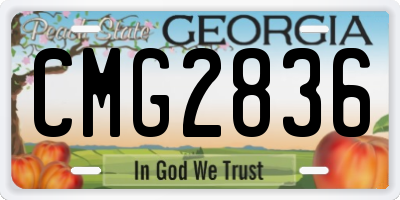 GA license plate CMG2836