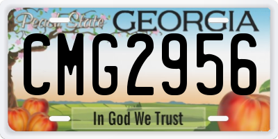 GA license plate CMG2956