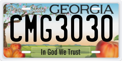 GA license plate CMG3030