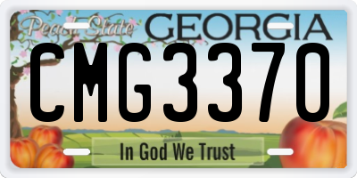 GA license plate CMG3370